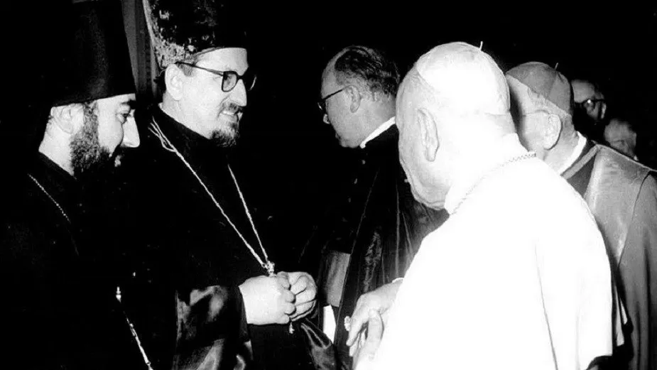 Pope John XXIII with representatives of the Moscow Patriarchate at the Second Vatican Council, 1962.